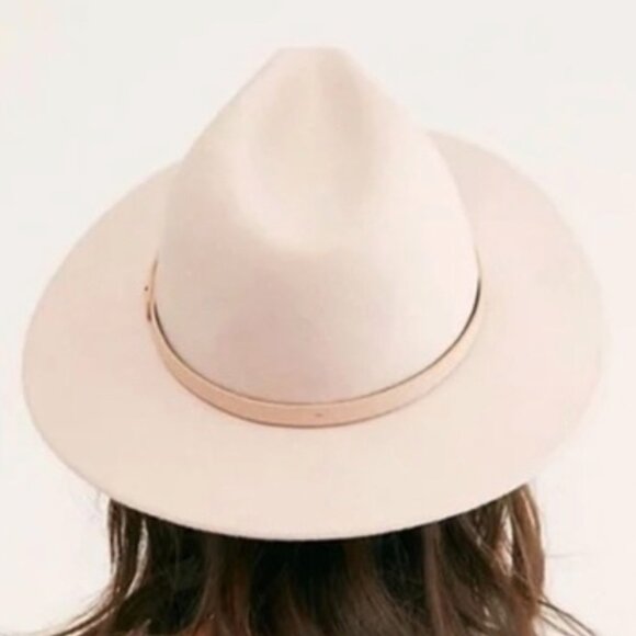 nwt Free People Wool Wythe Felt Rancher Hat Color Taupe